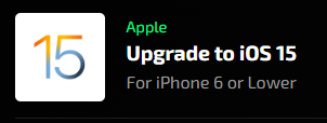 Upgrade to iOS 15